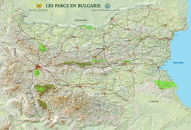 Подробна карта на България с природните национални паркове