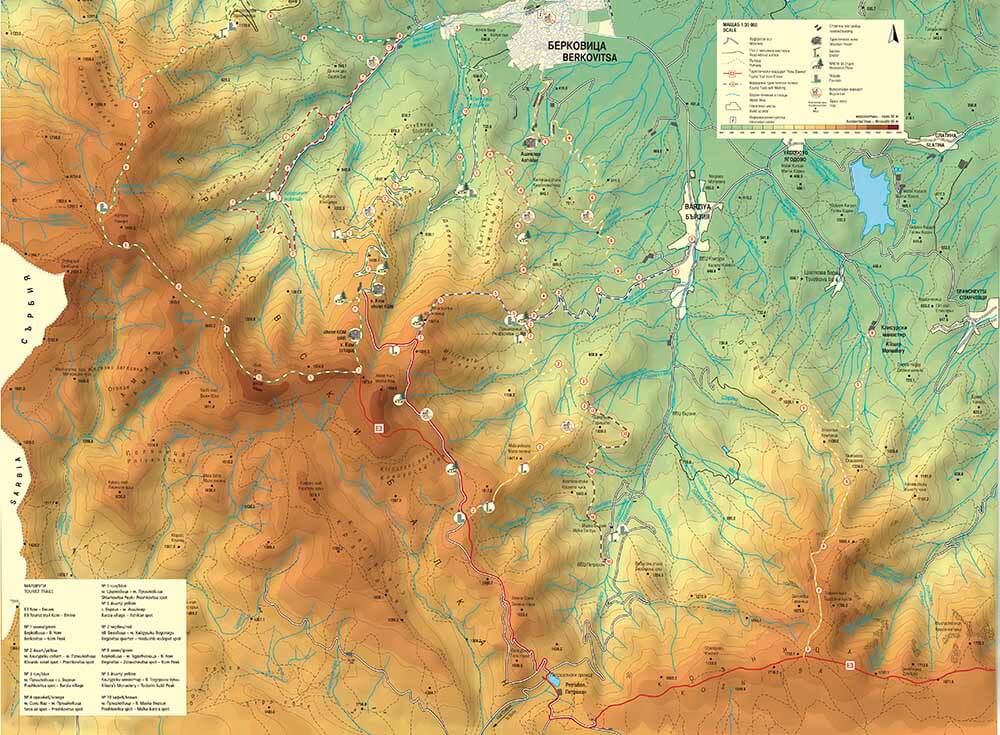 Карта на Берковския Балкан
